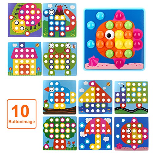 NextX Button Art Toy Color Matching Mosaic Pegboard Early Learning Educational Preschool Games for Kids’ Motor Skills - Thumbnail 6