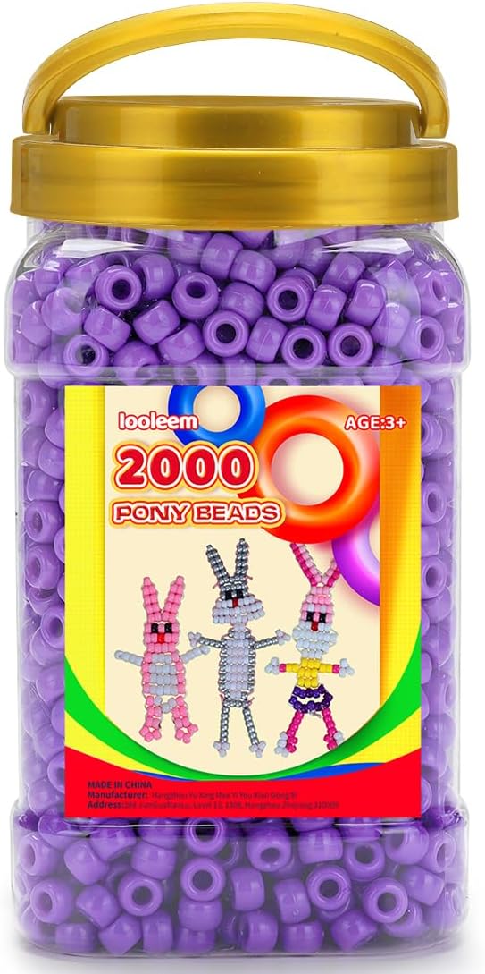 IOOLEEM Pony Beads(8000pcs Macaron Candy), Beading Supplies, Friendship Bracelets Making, King Size