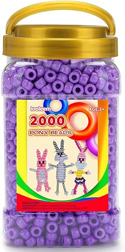 Vista 54 de Iooleem Cuentas de pony (2000 cuentas de poni negras), cuentas para hacer joyas, cuentas para manualidades, suministros de cuentas