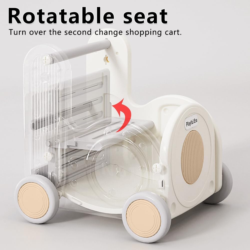 Children's Train Toy Box,Cart for Toddlers 1-3 with Wheels, Drawstring, and Handle for Riding, Walking, Towing, and Storage. Load Capacity 170LBS Great Gift for Toddler Boys and Girls(Train-Khaki) - Image 3