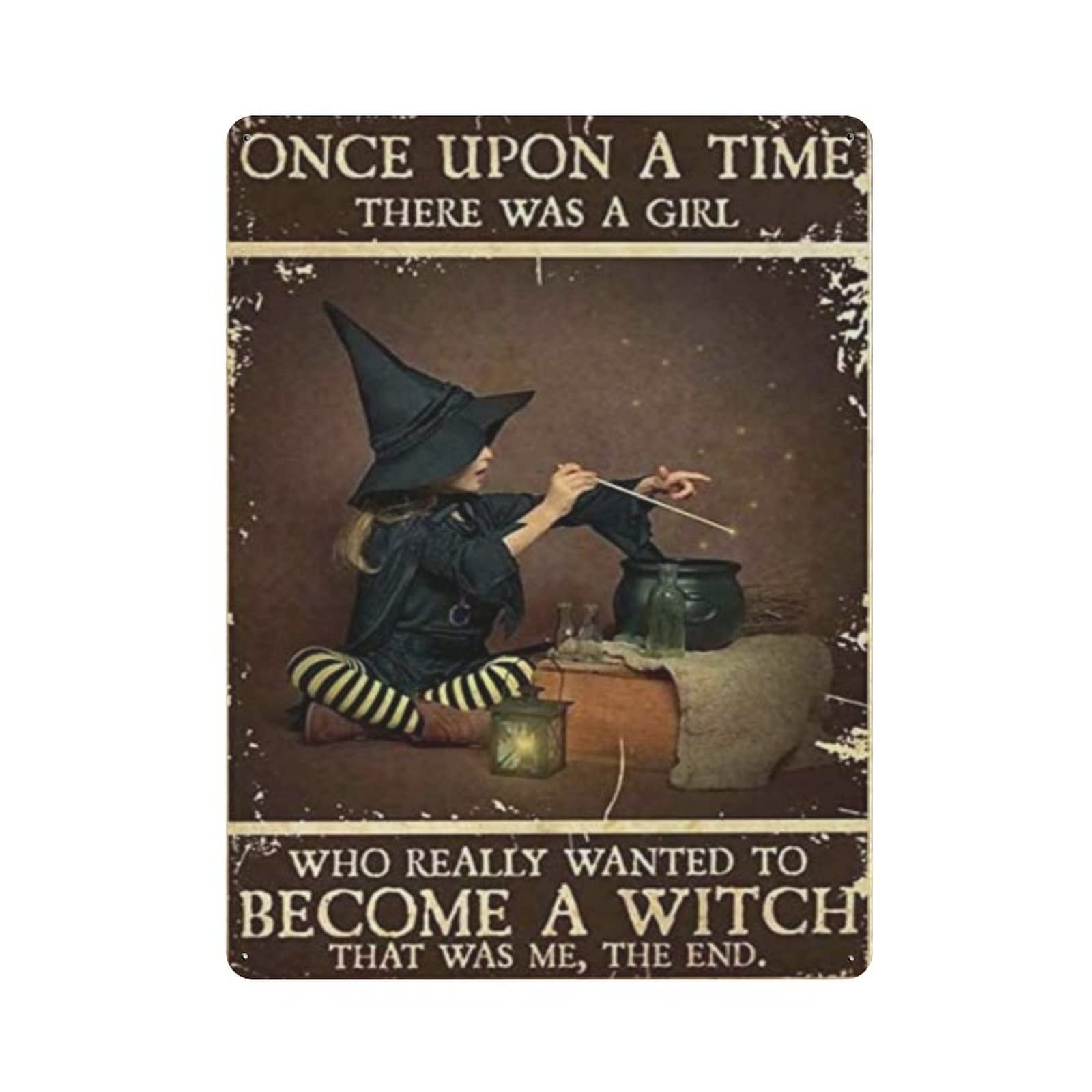 AOOEDM A Girl Who Really Wanted to Be A Witch Vintage Metal Tin Sign for Home Coffee Shop Office Wall Art Metal Poster Garage Decor Man Cave Sign Inspirational Quote Wall Decor