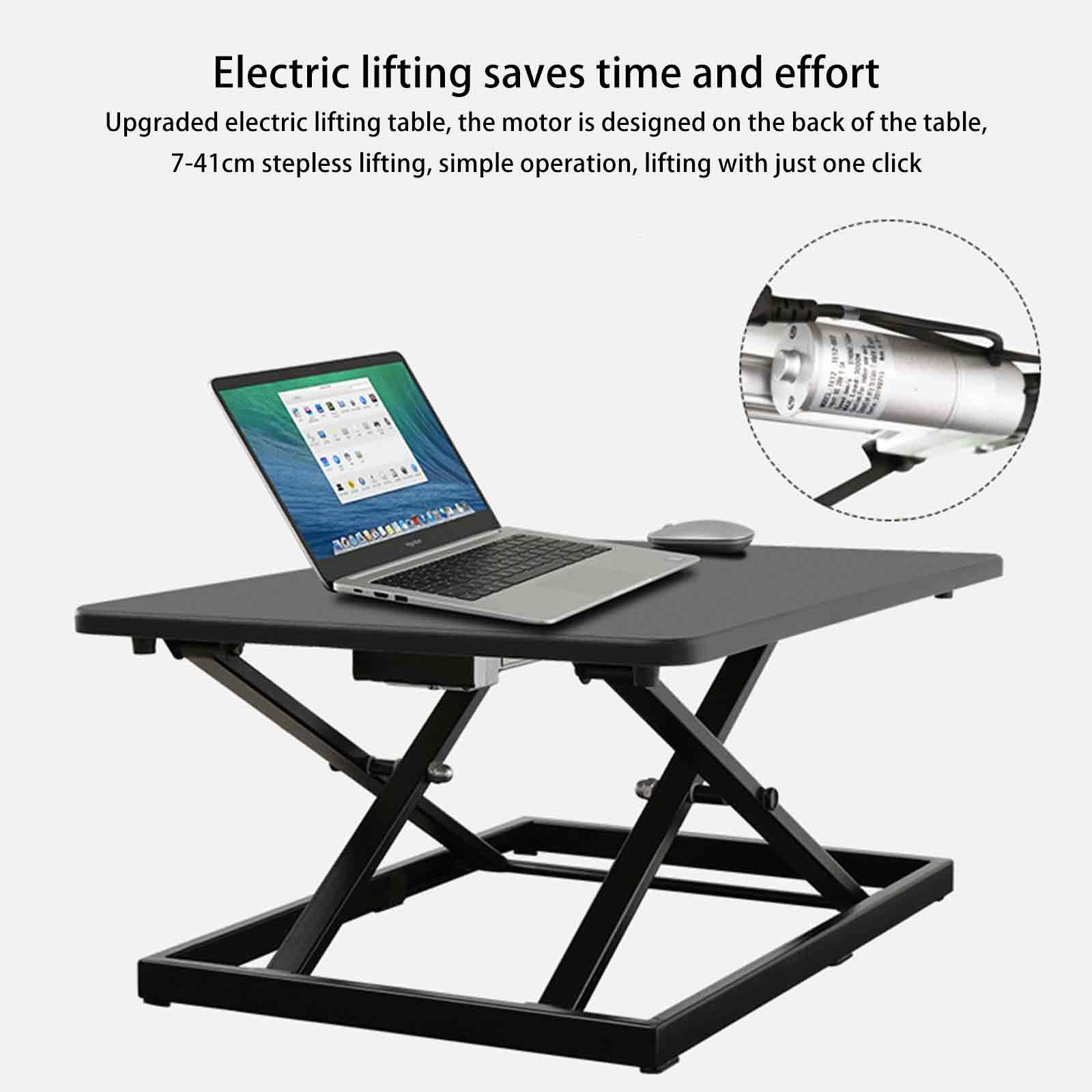 AIZYR Électrique Convertisseur De Bureau Debout, Réglable en Hauteur Station De Travail Home Riser pour Ordinateurs Portables Et Moniteurs D'ordinateur Et Fournitures De Bureau