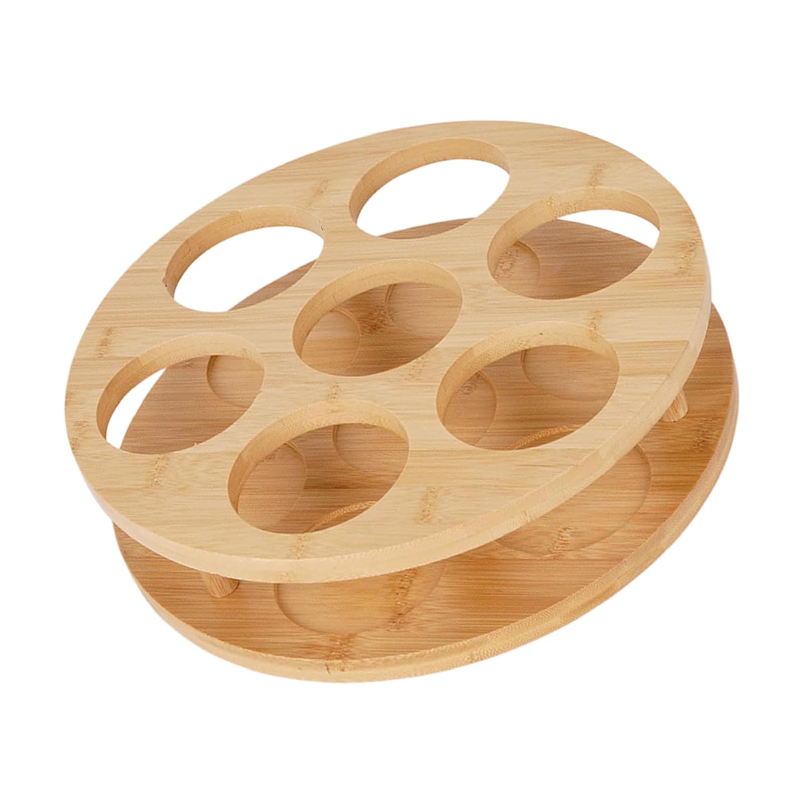 Wegiwuca Large Wooden Rotating Shelf for Coffee Flavor Bottles and Wine Storage with Sturdy Bottom Rotatable Condiment Stand