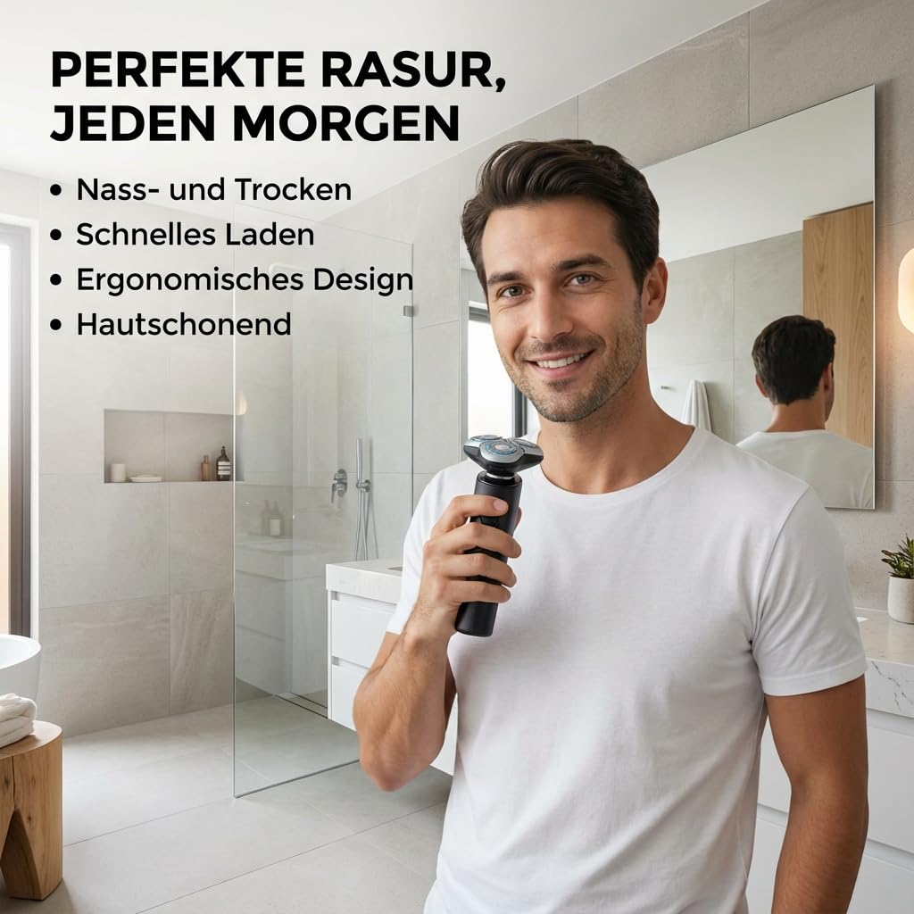 Beyerswerk EQ 8 Ultra Elektrorasierer 90 Minuten Akkulaufzeit Nass Und Trocken Rasur Mit Präzision Für Unterwegs Und Zuhause