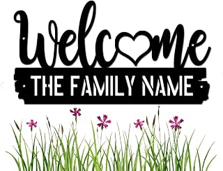 Custom Welcome Metal Sign Personalized Welcome Wall Decor Welcome Signs Wall Art Welcome Home Sign for Porch Welcome Cutout Letters Hanging for Home Decor Wall Art