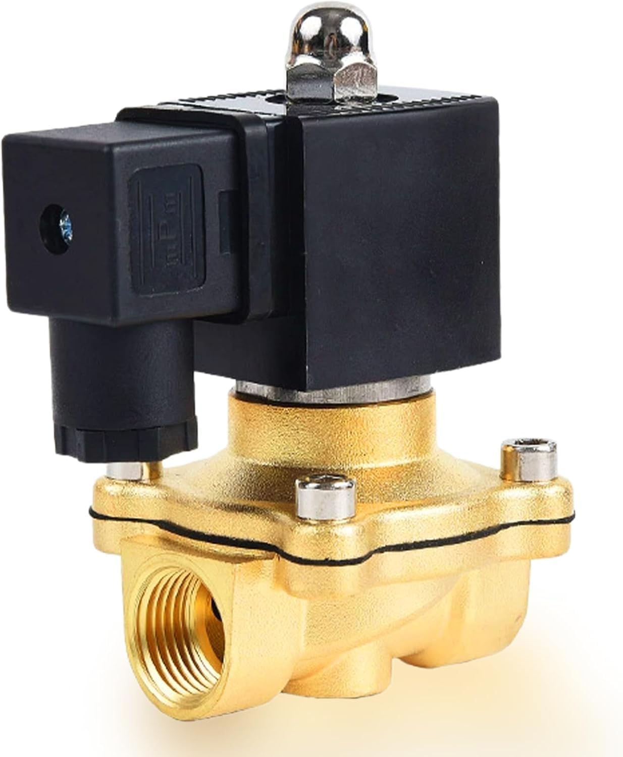 Electroválvula de latón, G1/2", 220 V CA, latón, válvula solenoide eléctrica, válvula de solenoide de latón, válvula de agua eléctrica para agua, aire, diésel, queroseno, gasolina