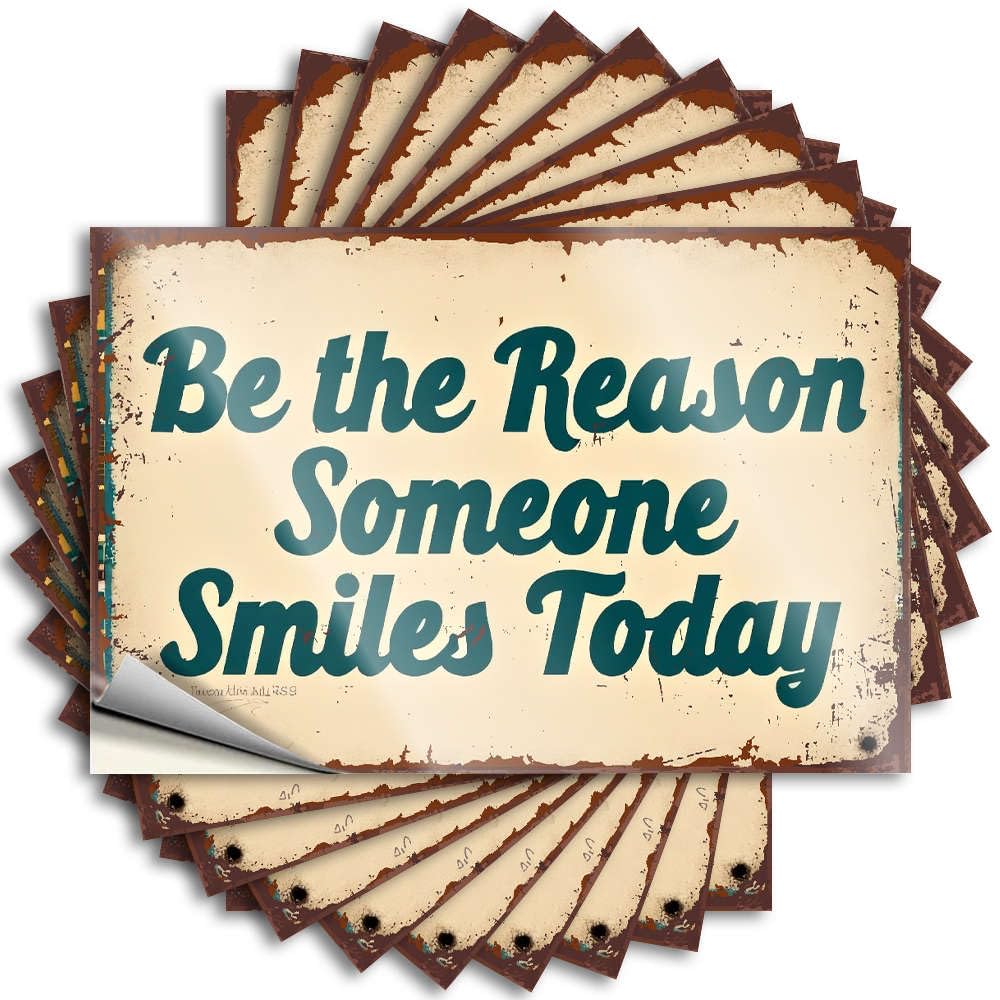 Sticker Optical Illusion Vinyl Decals, Fall Outdoor Decorations Waterproof Bumper Stickers for Water Bottle | Be The Reason Someone Smiles Today. Perfect for Motorcycle Laptop(6X9CM)