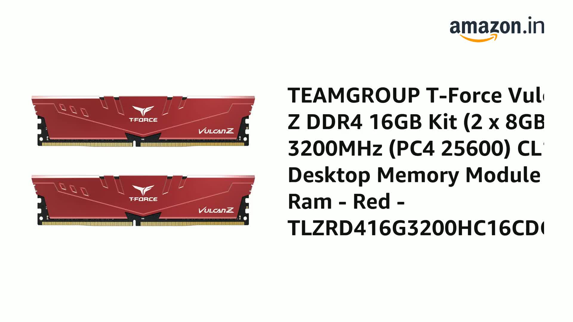 Amazon.in: Buy TEAMGROUP T-Force Vulcan Z DDR4 16GB Kit (2 x 8GB