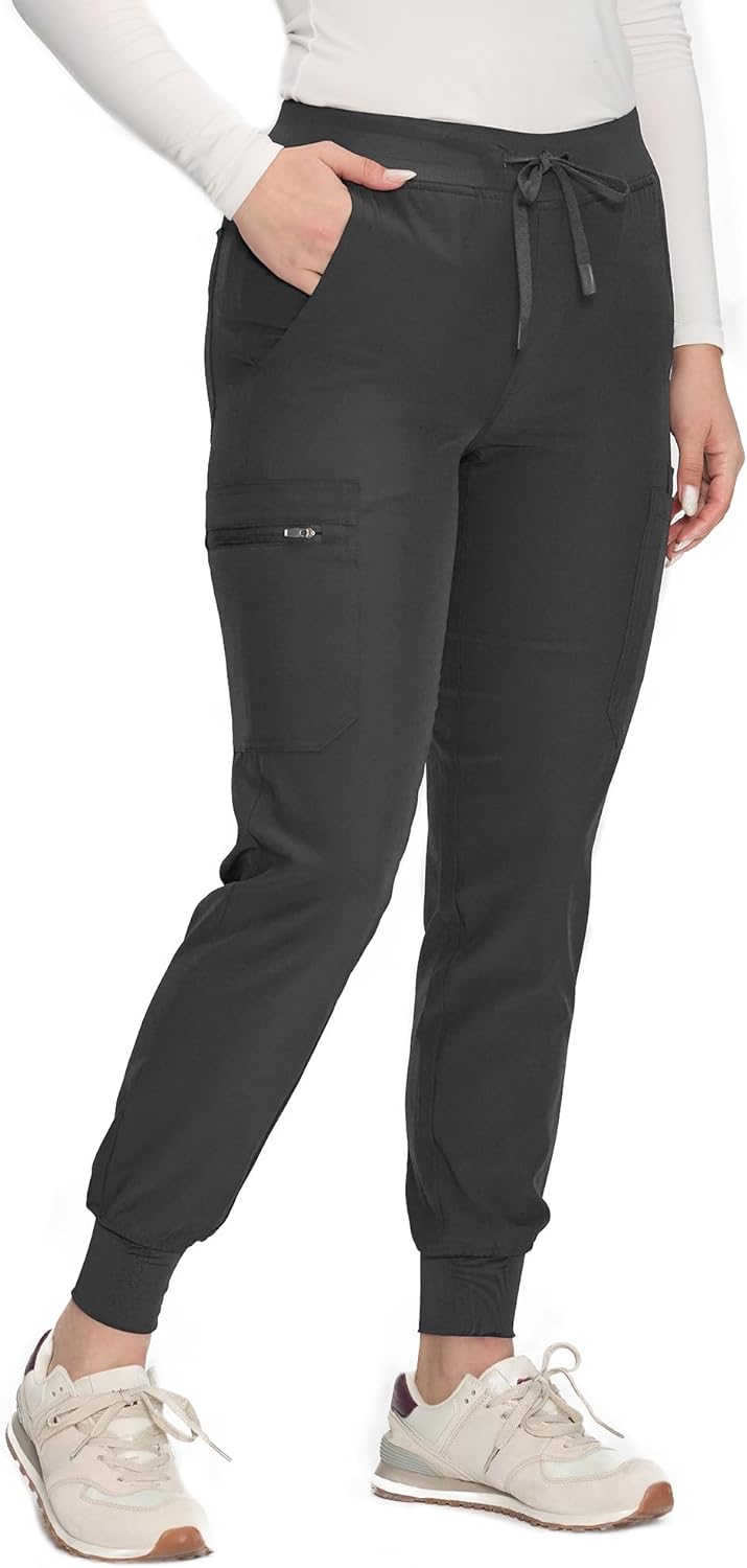 COZYFIT Scrub Pants for Women - Cargo Pants Scrubs with 7 Pockets,Soft Stretch