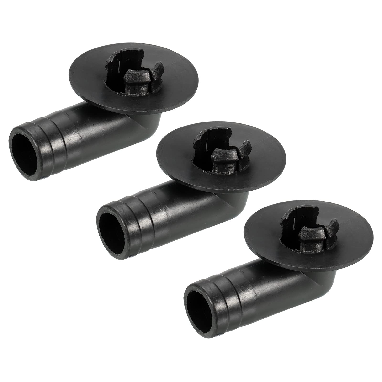 sourcing map Air Conditioner Drain Hose Connector 17mm Tube Elbow Fitting Replacement Part Accessories for Mini-Split Window AC, Black Pack of 3