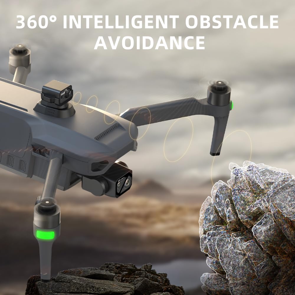 X-Verse SG909 Drone con Telecamera 4K, Schermo RC, Gimbal a 3 Assi, Distanza del Telecomando di 6KM, Evitare gli ostacoli in 4 direzioni, Droni Quadcopter per Adulti, 3 Batterie