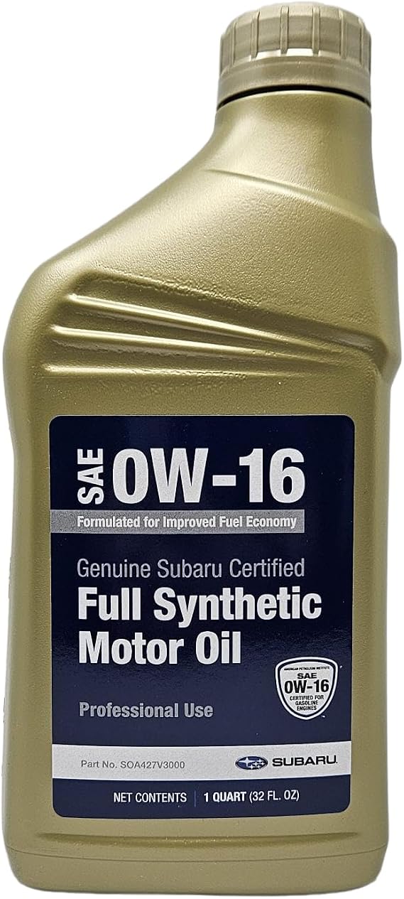 Subaru 2024-2026 Impreza & Crosstrek, 2025 2026 Forester 2026 Outback 0W-16 5 Quart Synthetic Oil Change Kit with Filter & Gasket - SOA427V3000 x5, 15208AA21A x1, 803916010 x1 - Genuine OEM