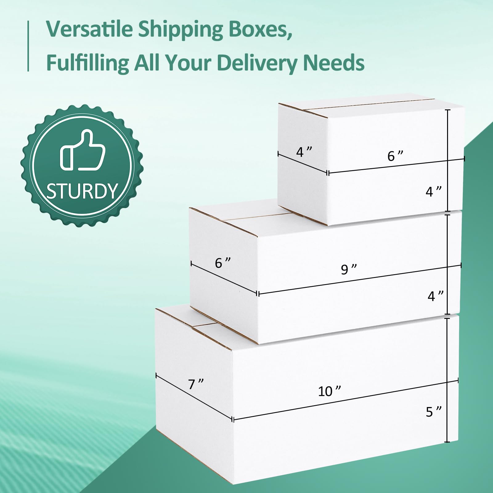 Eupako Lot de 30 petites boîtes d'expédition blanches ondulées de tailles assorties, boîtes en carton pour emballage de petites entreprises, envoi, 15,2 x 10,2 x 10,2 cm, 22,9 x 15,2 x 10,2 cm et 10 x