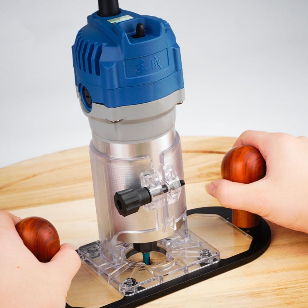 1 set di base per fresa per legno per guida dei bordi: lavorazione del legno, macchina di taglio, fresatura, scanalature, incisione a flip, base di fresatura, lega di alluminio + base per