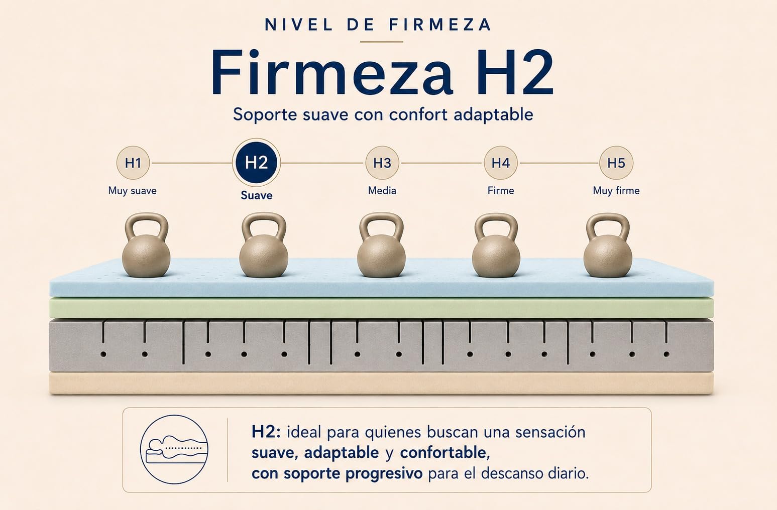 DORMISSIMO Colchón Artiu Viscoelástico 90x190 H2 25cm | Cama articulada, Firmeza H2, Homologación CertiPUR, Homologación OEKO-TEX, Funda lavable, Fabricado en Europa