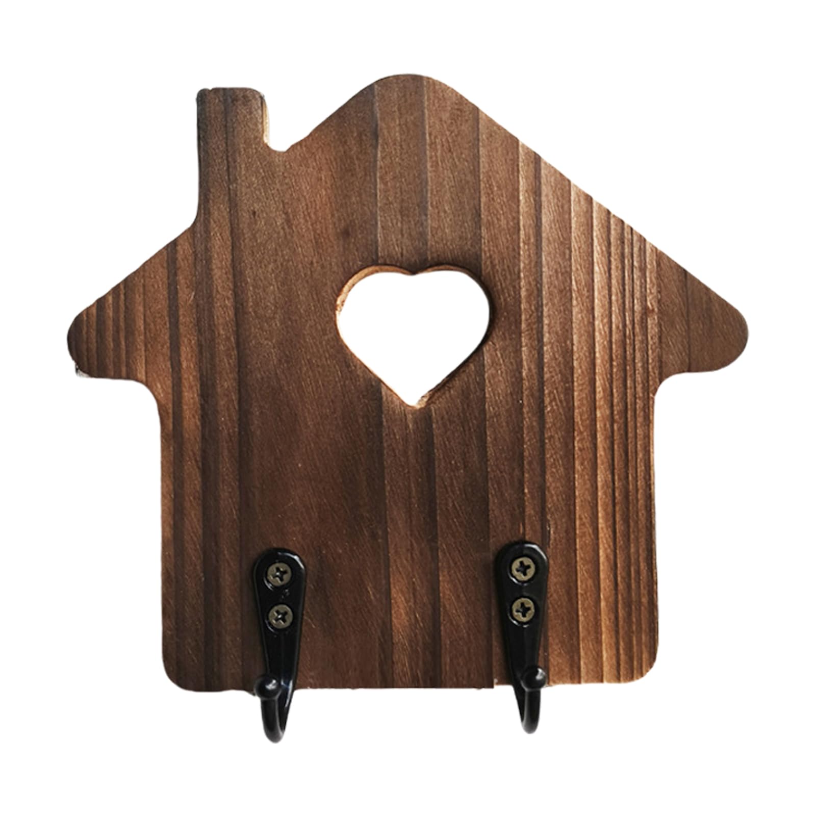 Xinsheinelry Two Hooks Wooden Hook For Entryway Or Organization Wall-Mounted Rack House Shaped Coat Hanger Accessories Entryway Storage