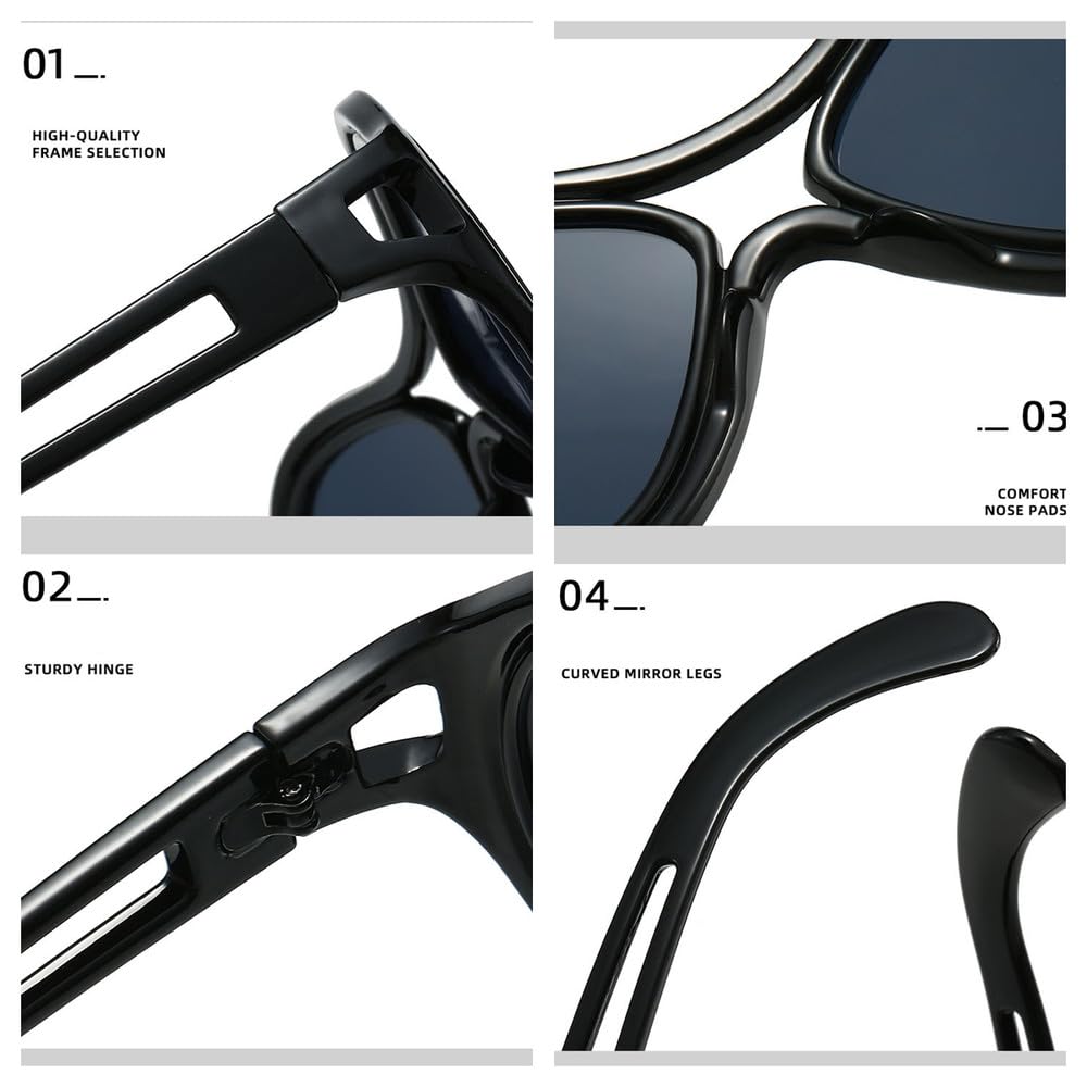 Gafas de sol ovaladas grandes para hombre y mujer, estilo punk, para exteriores, modernas, para conducir, andar en bicicleta, con protección solar y protección UV400