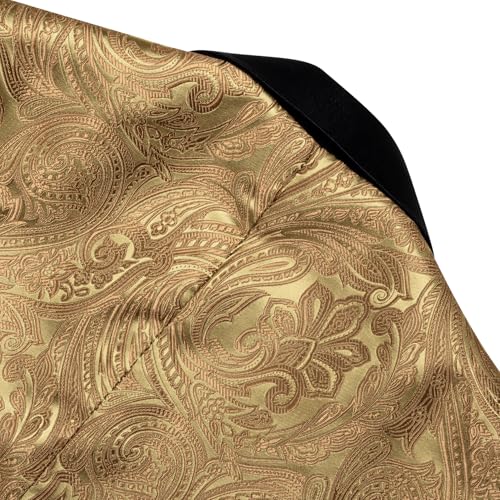 Image of Barry.Wang Mens Floral Blazer Suit Jacket Notched Lapel Casual Sport Coat | Flowers Jacquard One Button Tuxedo for Prom Wedding Party Disco Dinner Banquet Cocktail Homecoming Travel,Regular Fit