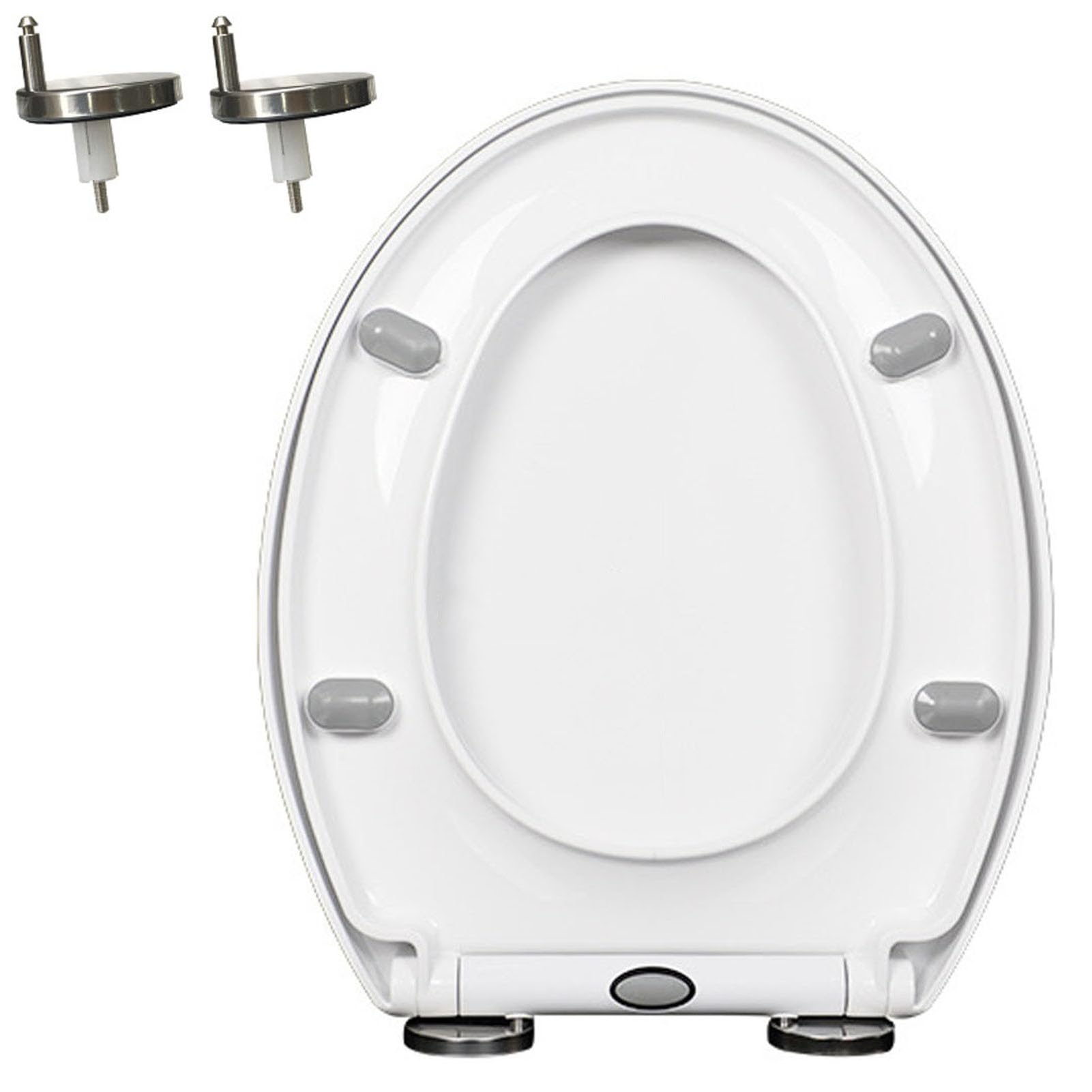 Quiet Closing Toilet seat, Adjustable, Lightweight, Durable, Portable, User-Friendly, Compact, White, Slow, Close, lid, 360
