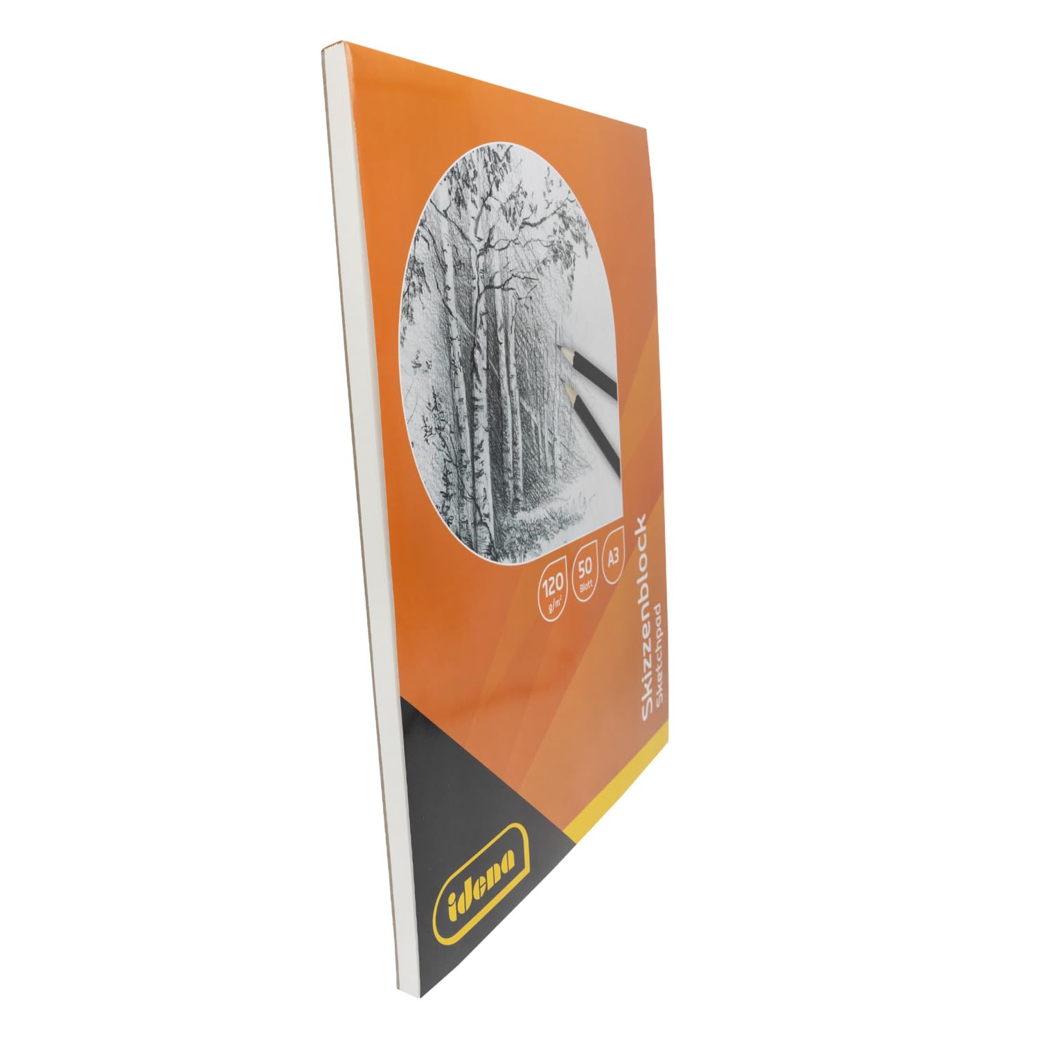 Idena 209280 - Notitieboek DIN A4, vierkant, papier crème, 192 pagina's, 80 g/m², harde kaft in zwart, 1 st