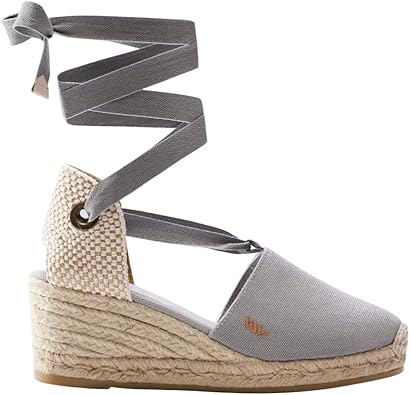 VISCATA Escala Espadrille Canvas Wedges with Sleek Ankle Laces Women's Lace Up Shoes Handmade in Spain Organic Cotton Canvas and 100% Natural Jute Midsole for All Occasions