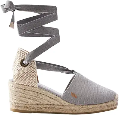 VISCATA Escala Espadrille Canvas Wedges with Sleek Ankle Laces Women's Lace Up Shoes Handmade in Spain Organic Cotton Canvas and 100% Natural Jute Midsole for All Occasions
