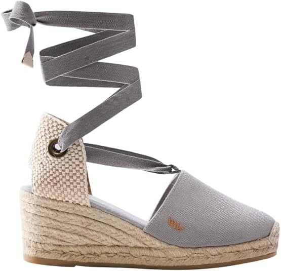VISCATA Escala Espadrille Canvas Wedges with Sleek Ankle Laces Women's Lace Up Shoes Handmade in Spain Organic Cotton Canvas and 100% Natural Jute Midsole for All Occasions