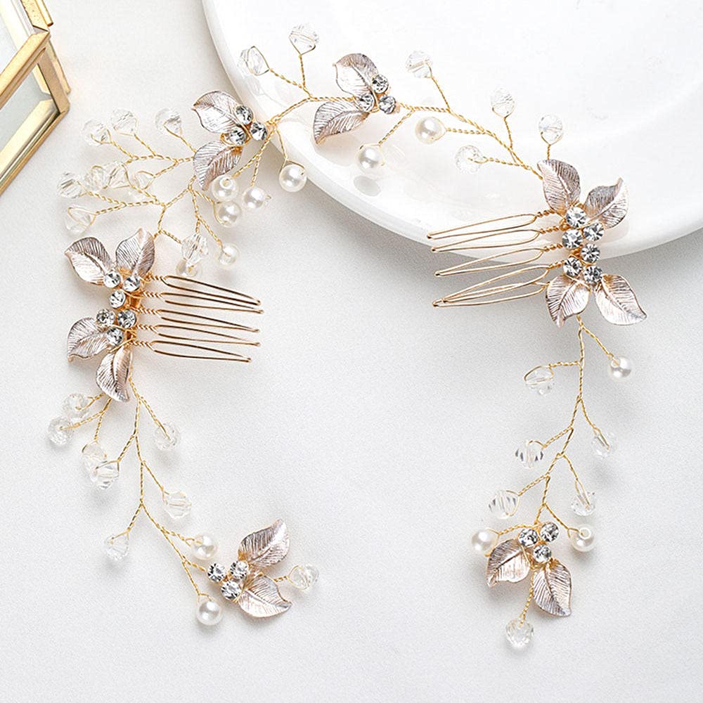 Brautblumen-Haarkamm, Brautstrass-Haarkamm, Haarschmuck, Doppelkammeinsatz, Seitenkamm, oder Abschlussball-Vintage-Haarkamm für Frauen und Mädchen