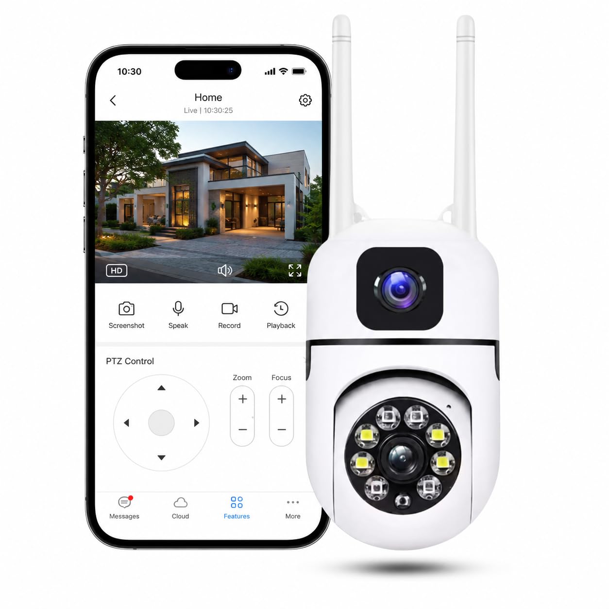 MacCam 6MP WiFi Dual Lens Outdoor PTZ CCTV Camera | 360° View | Full HD | Color Night Vision | Motion Detection | Two-Way Audio | Wireless Home Security with Mobile App V380 Pro (New Dual Lens PTZ)-picture-33