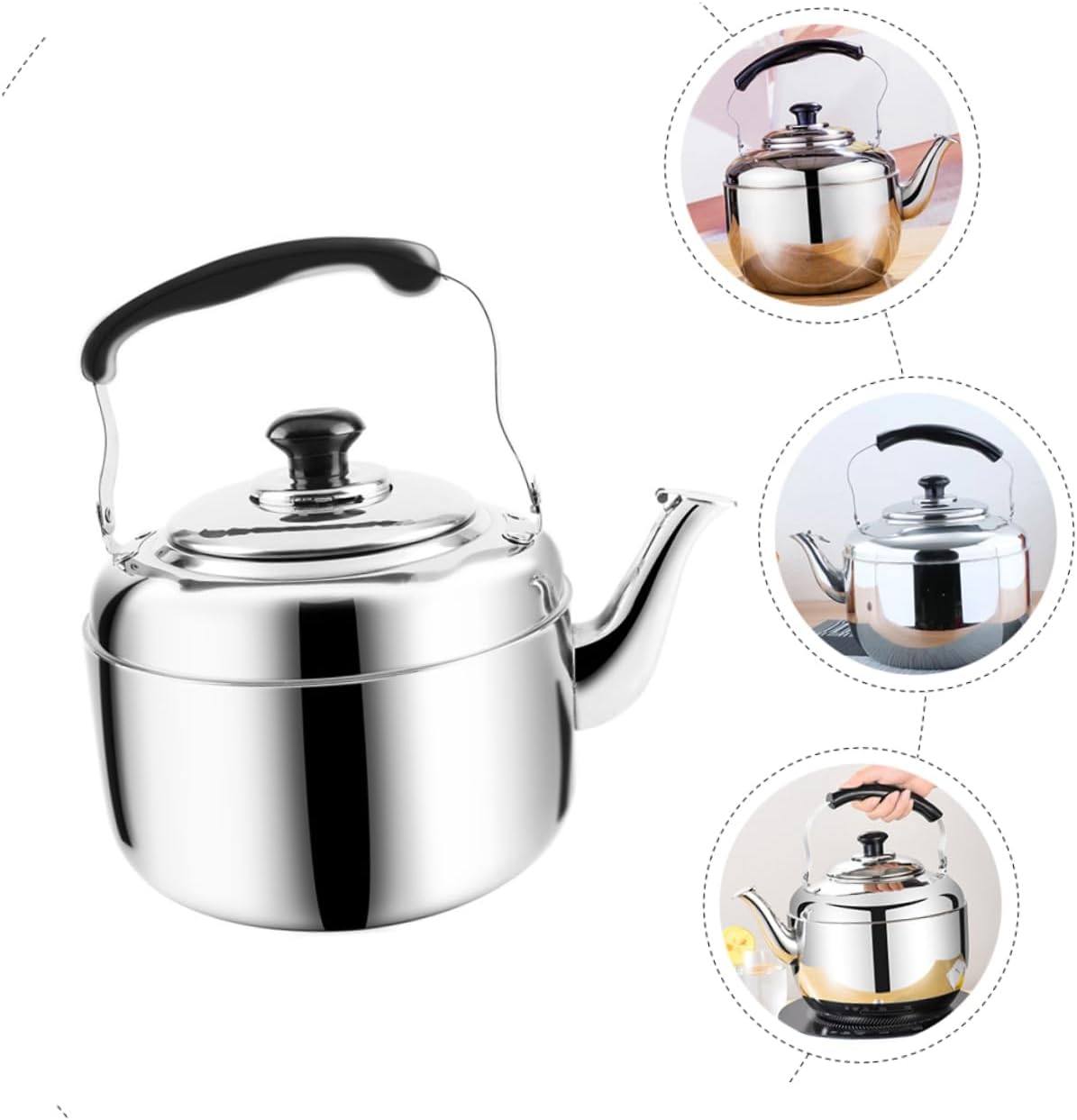 Stainless Steel Tea Kettle Electric Water Boiler Infuser Scald Safe Handle