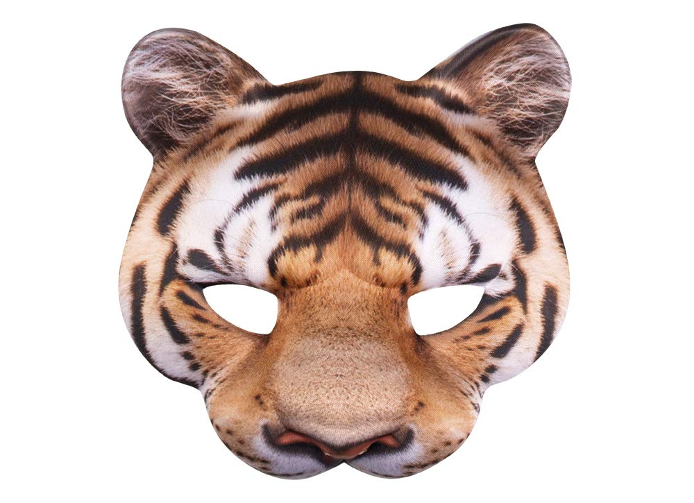 Boland 56730 BOL56730 Tiger Foam Mask, Adult, Orange, Black
