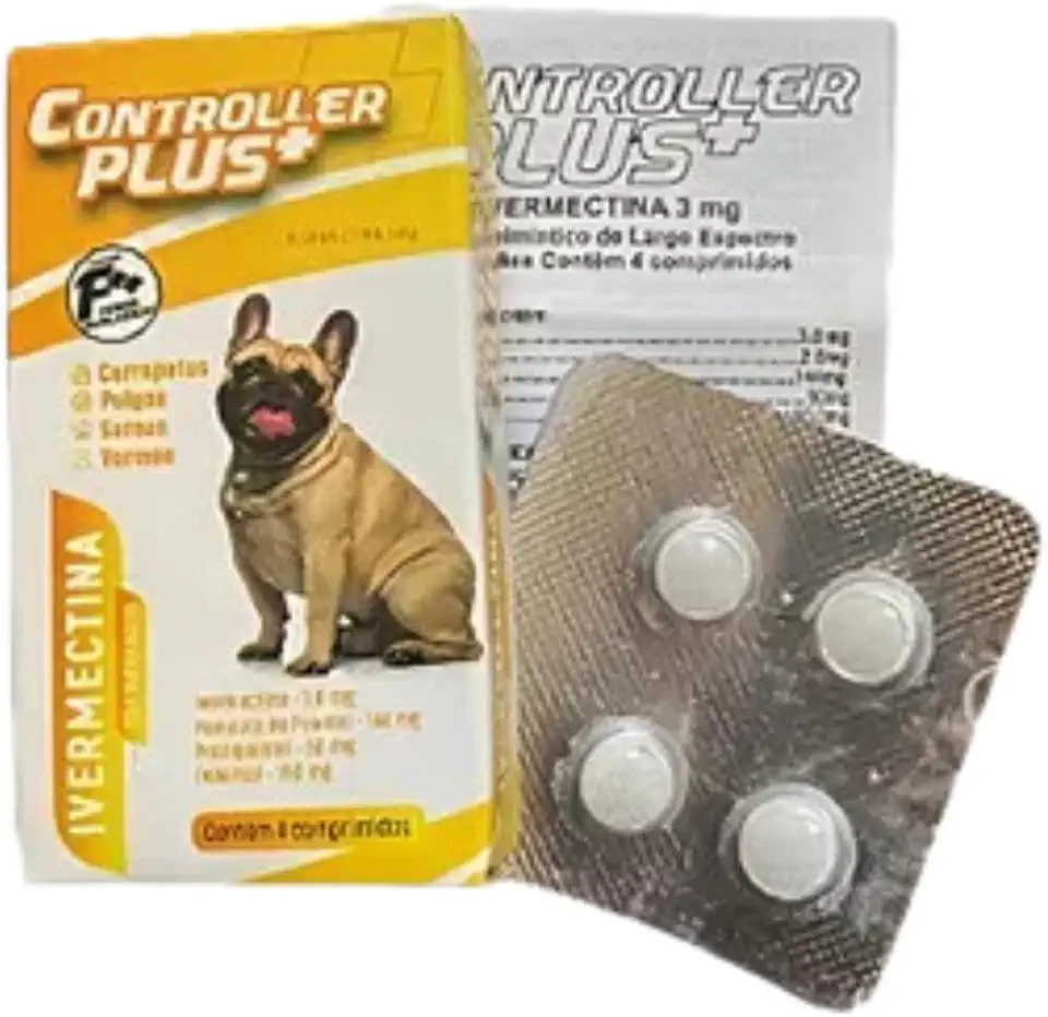 Controller Plus - Remédio Anti Pulgas, Carrapatos, Vermes E Sarnas 4 Comp 15kg