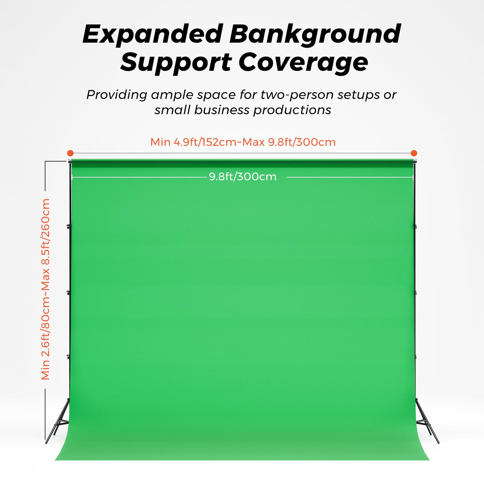 NearStream VK40 - Kit di illuminazione professionale per fotografia con sfondo verde da 3 x 3 m, con supporto, kit softbox da 61 cm, luce da pannello da 48,3 cm con telecomando, attrezzatura da studio