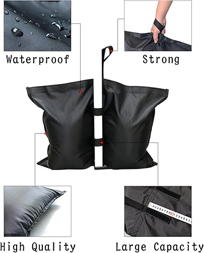 Miniatura 2 de Paquete de 4 pesas para toldo, bolsas de arena para patas de toldo de tienda de campaña, juego de bolsas de arena para base de paraguas de patio,