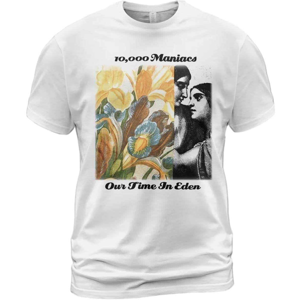 Shupmn Men's White Cotton T-Shirt 10000 Maniacs Our Time Eden Still Life Rob Buck Natalie Merchantwhitexl