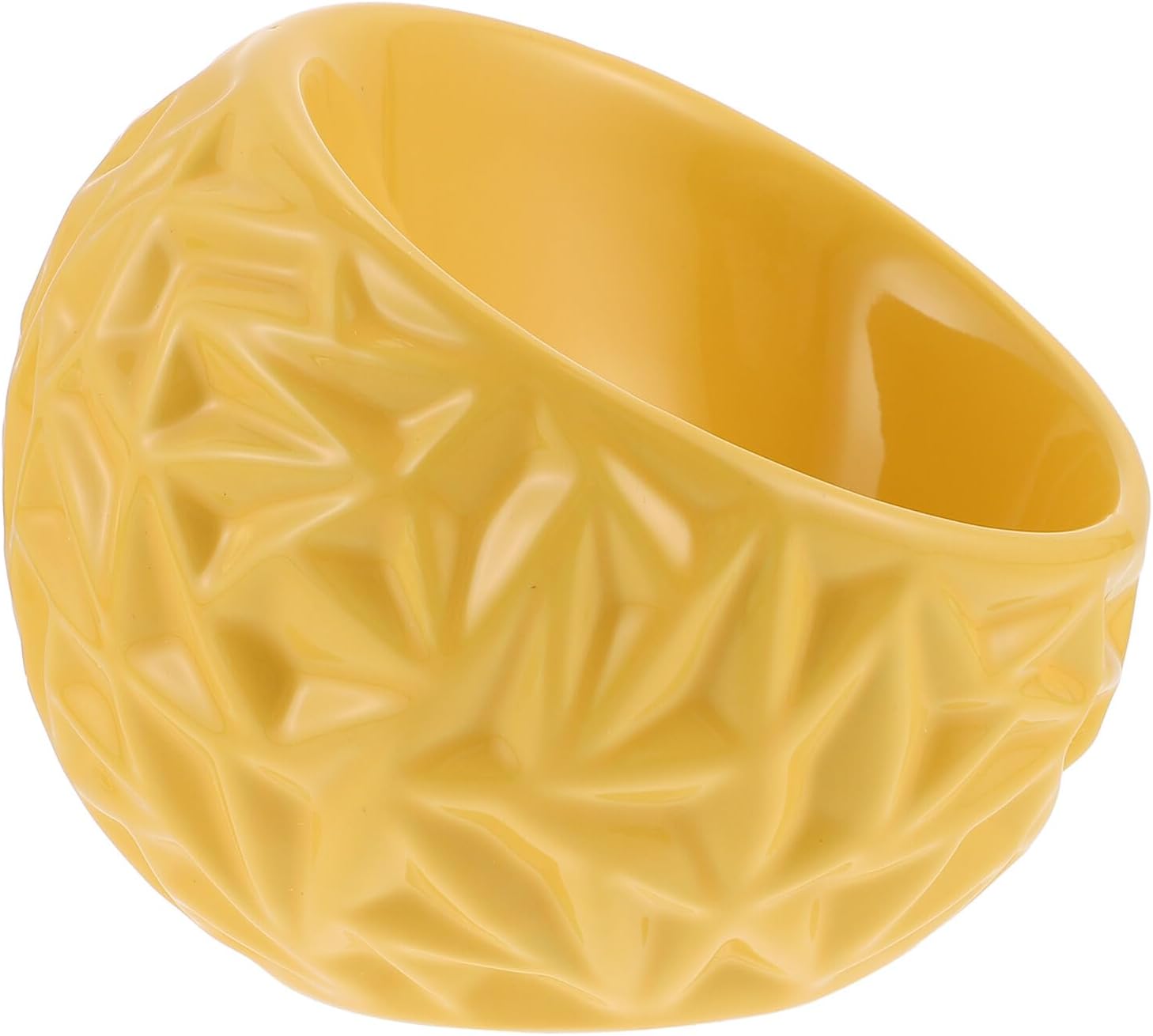 VANZACK Ceramic Feeding Bowl for Cats Anti-Spill Geometric Yellow Cat Feeder Household Kitten Bowl Wear-Resistant Indoor Pet Supply