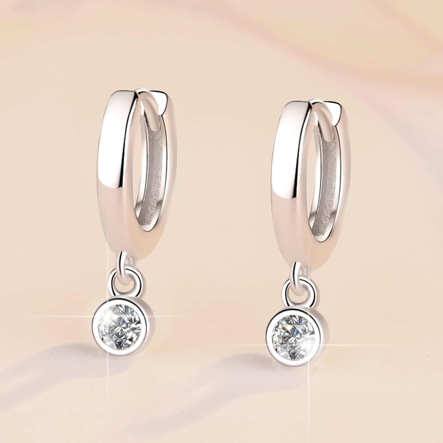 14K Gold Bubble Drop Earrings for Women with Moissanite Hoop Earring,Wedding Day Radiance for Your Partner