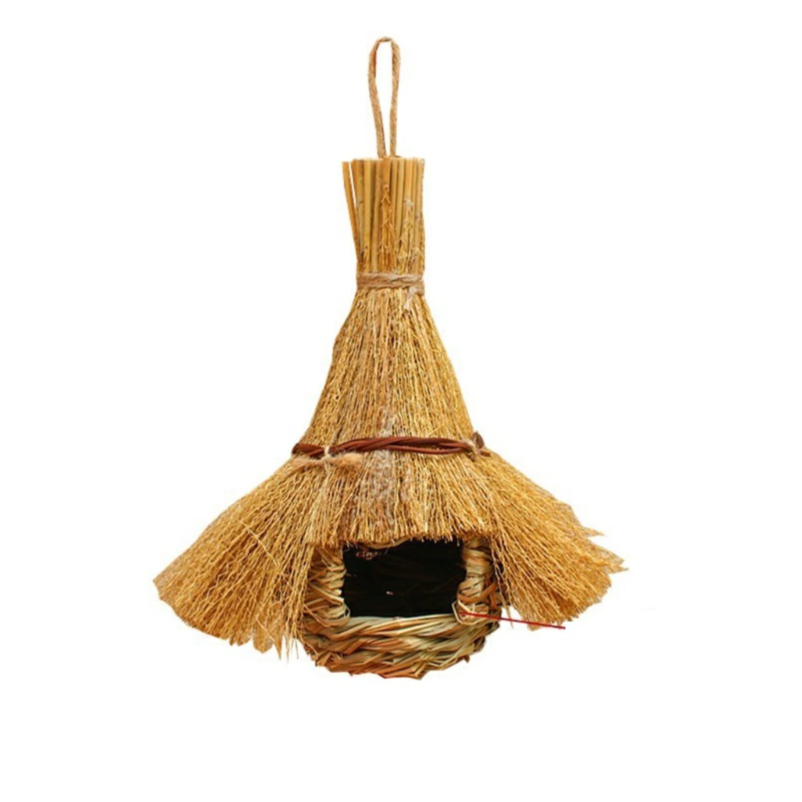 Nid d'oiseau, Nid d'oiseau Cage à Oiseaux en Herbe œufs Maison Extérieure Décorative Tissé Suspendu Perroquet Maisons Chambre for Animaux de Compagnie F(K)
