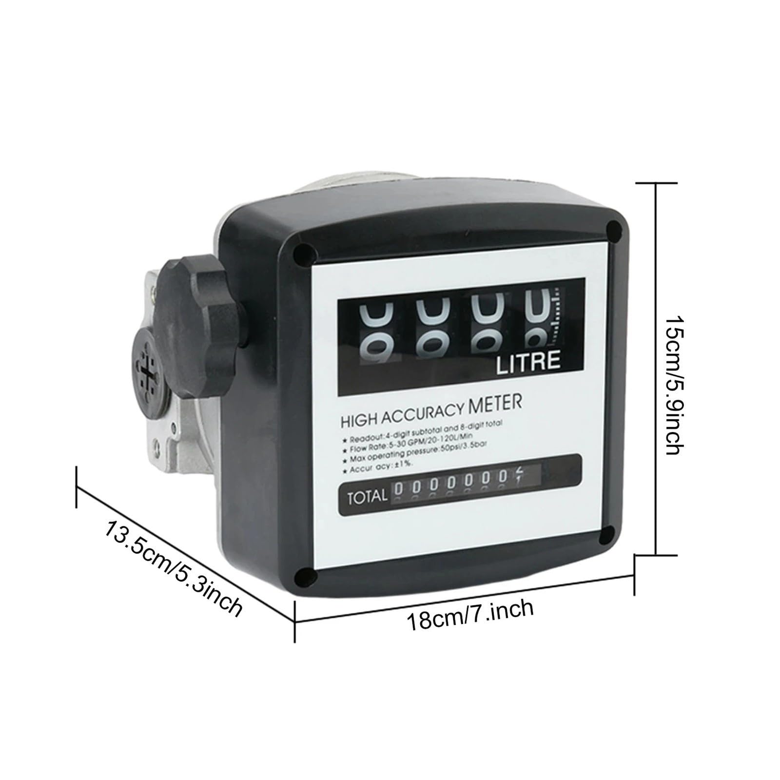 4 Digital Flow Meter 1inch Mechanical Fuel Meter Flow Sensor Counter