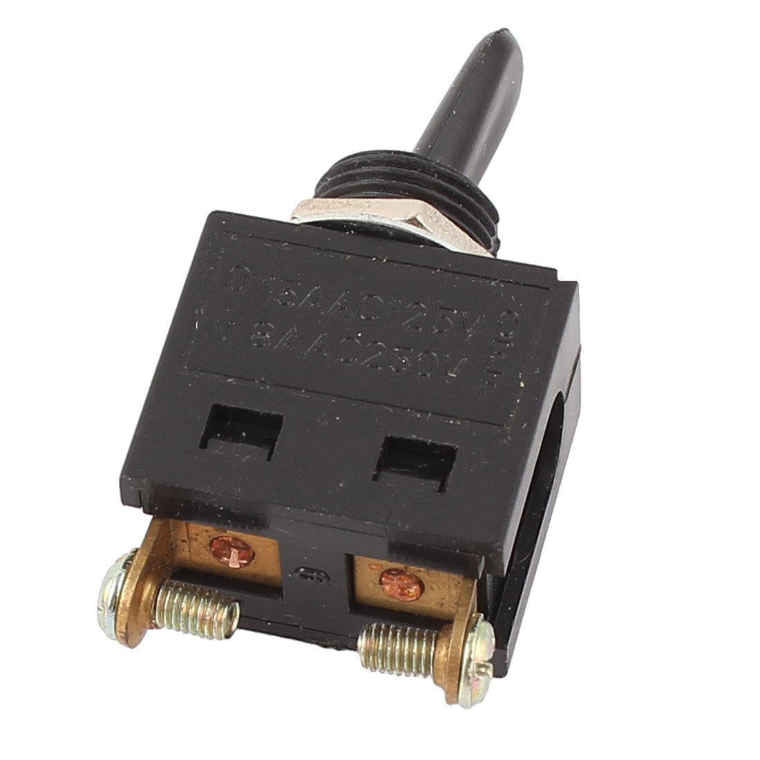 uxcell Black On/Off SPST Two Screw Terminal Toggle Switch AC 125V/15A