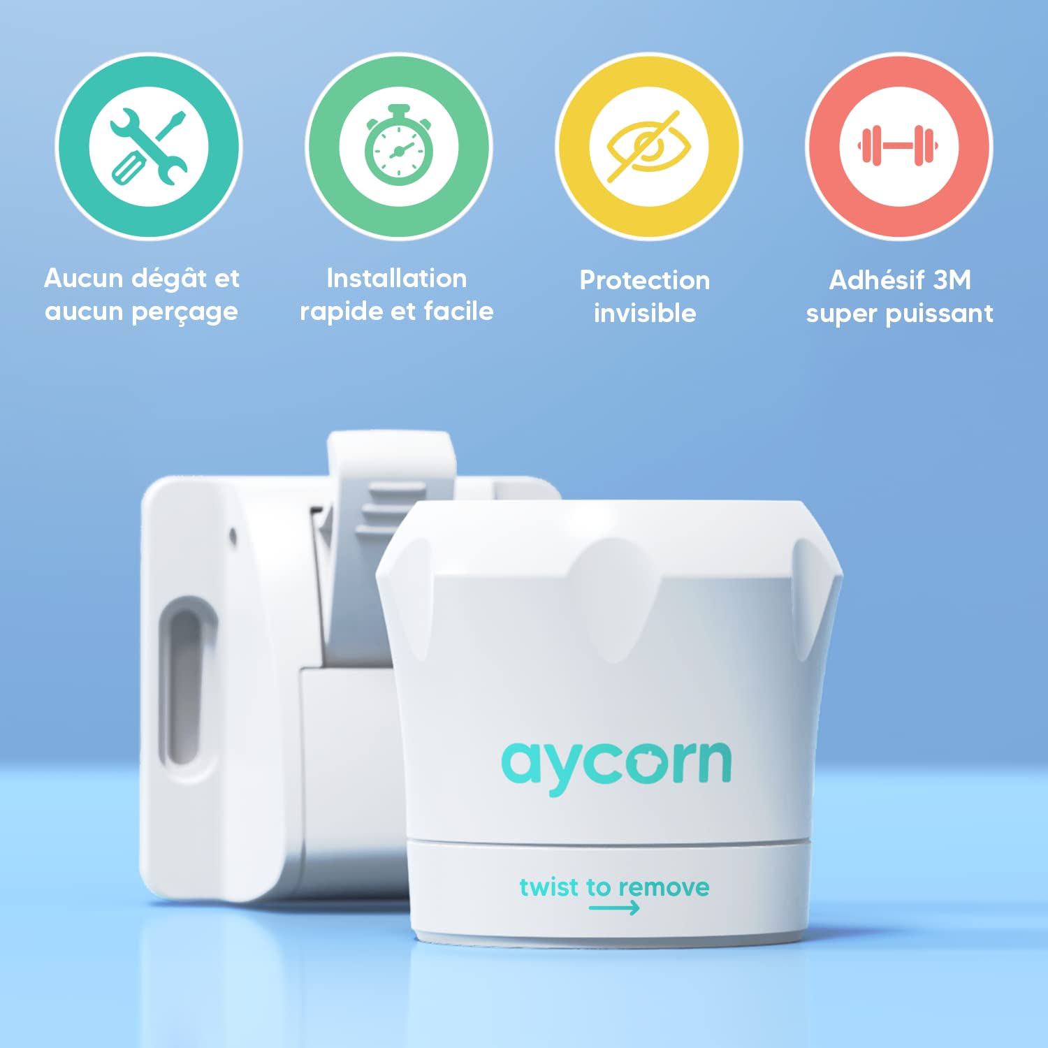 Aycorn Verrous Magnétiques de Sécurité pour Bébés et Enfants, 10 loquets aimantés et 2 clés, Bloque Porte Placard - Installation rapide et sans vis - Serrure invisible pour tiroirs, placards et portes
