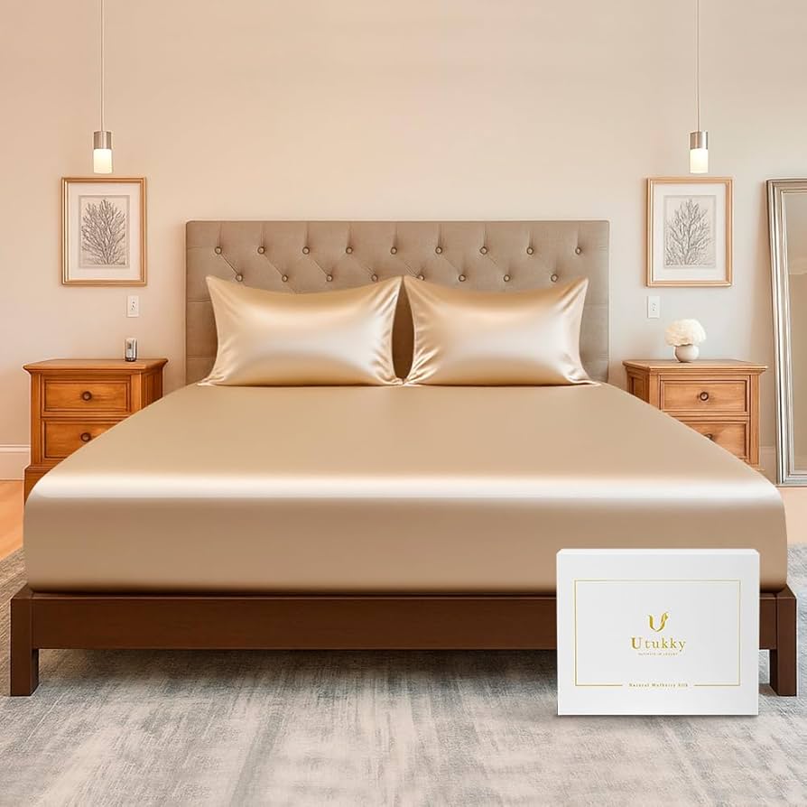 Amazon｜Utukkyシルクシーツ ボックスシーツ 6Aクラス 夏用 冷感