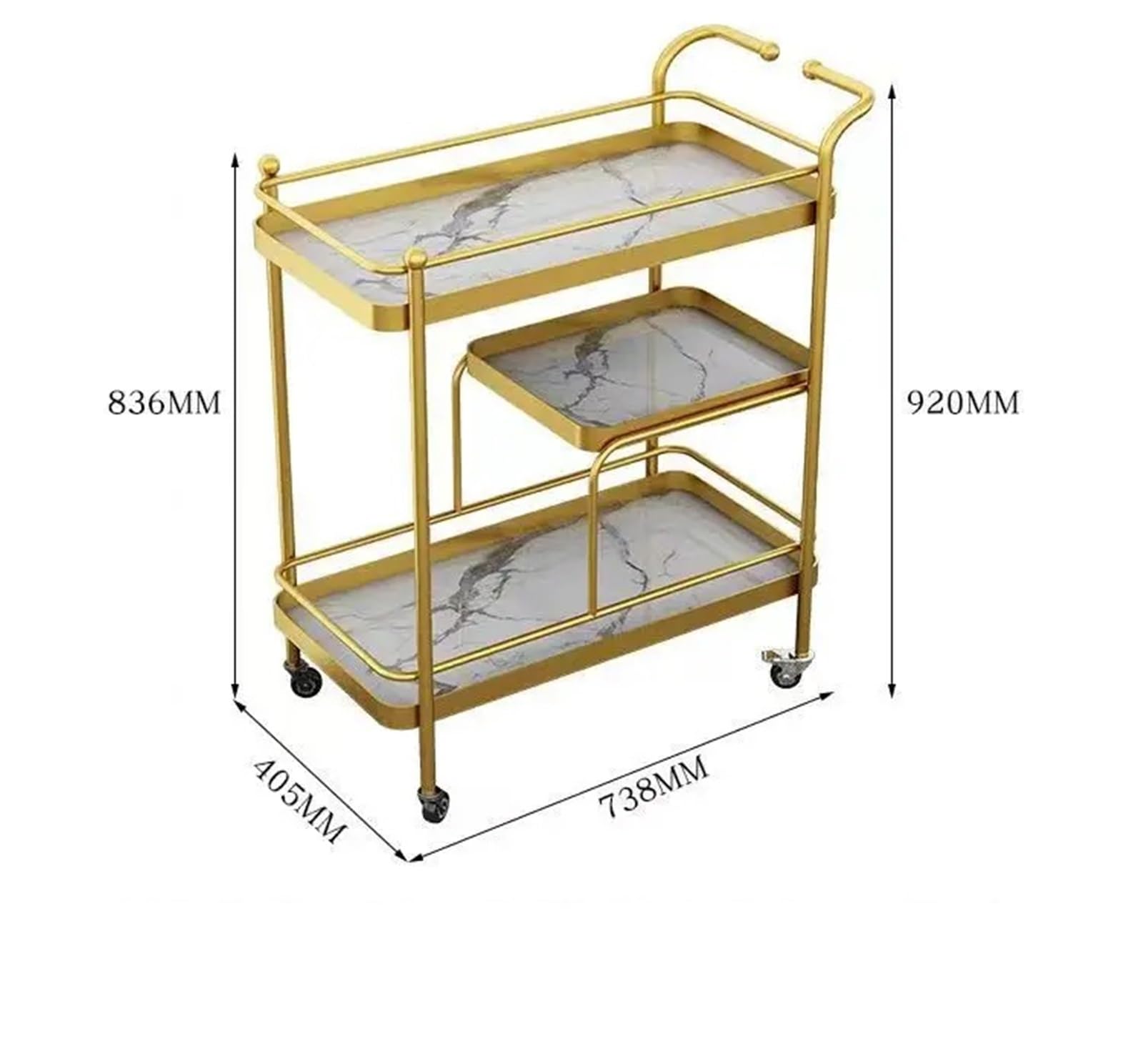 Carrello di servizio per ristoranti e hotel, carrello multiuso per servizio di cibo e bevande, ideale per la pulizia di bar e karaoke