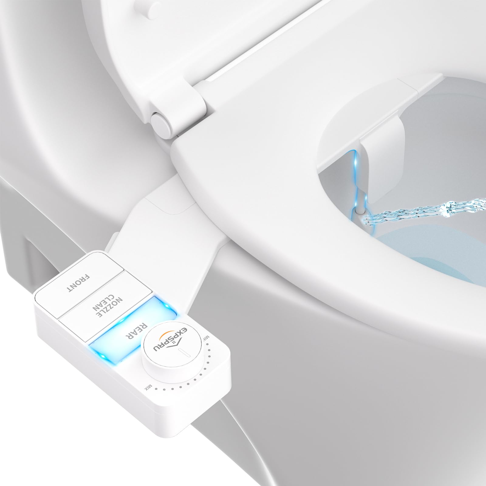 Bidet Attachment for Toilet Non Electric Ultra-Slim Cold Water Bidet Toilet Seat Attachment Adjustable Water Pressure Self-cleaning Dual
