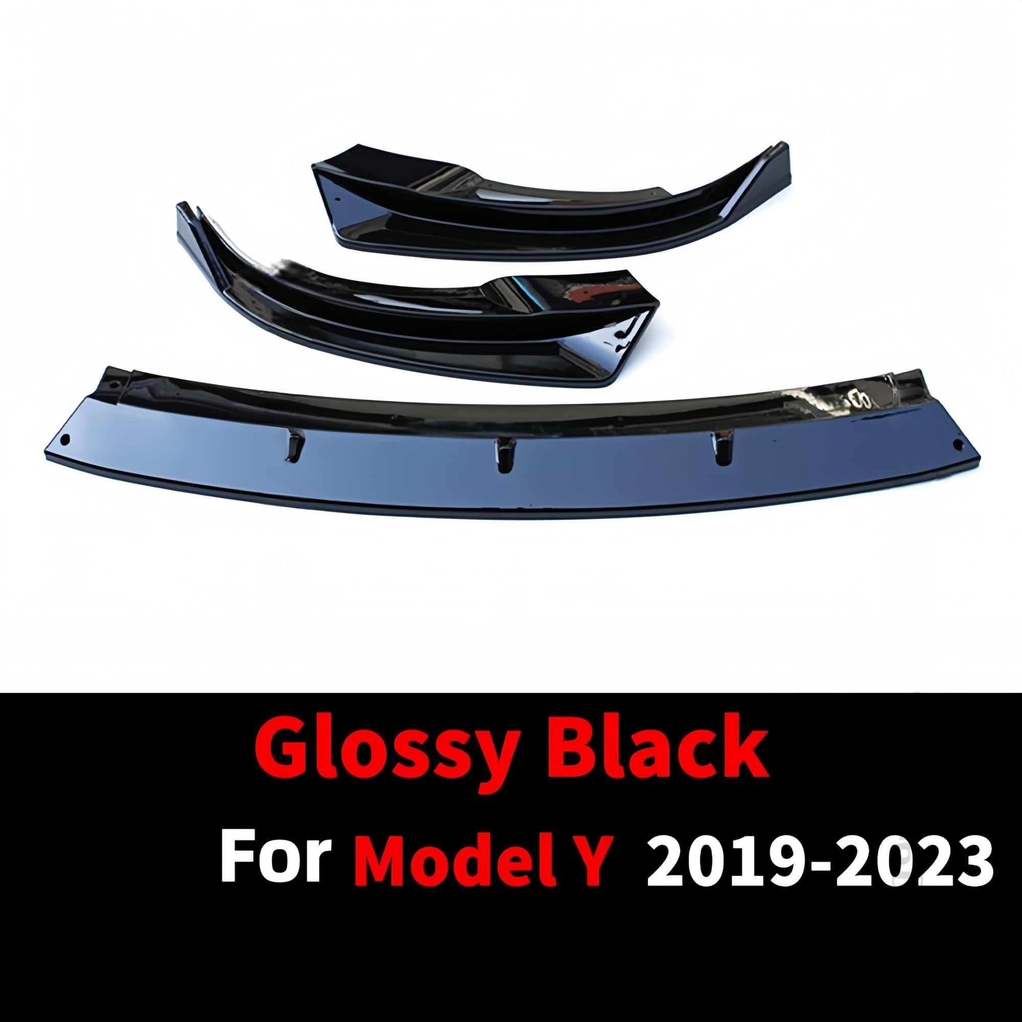 Spoiler Anteriore Auto Spoiler kit corpo diffusore labbro paraurti anteriore per Tesla per modello 3 Y 2017(MY Glossy Black)