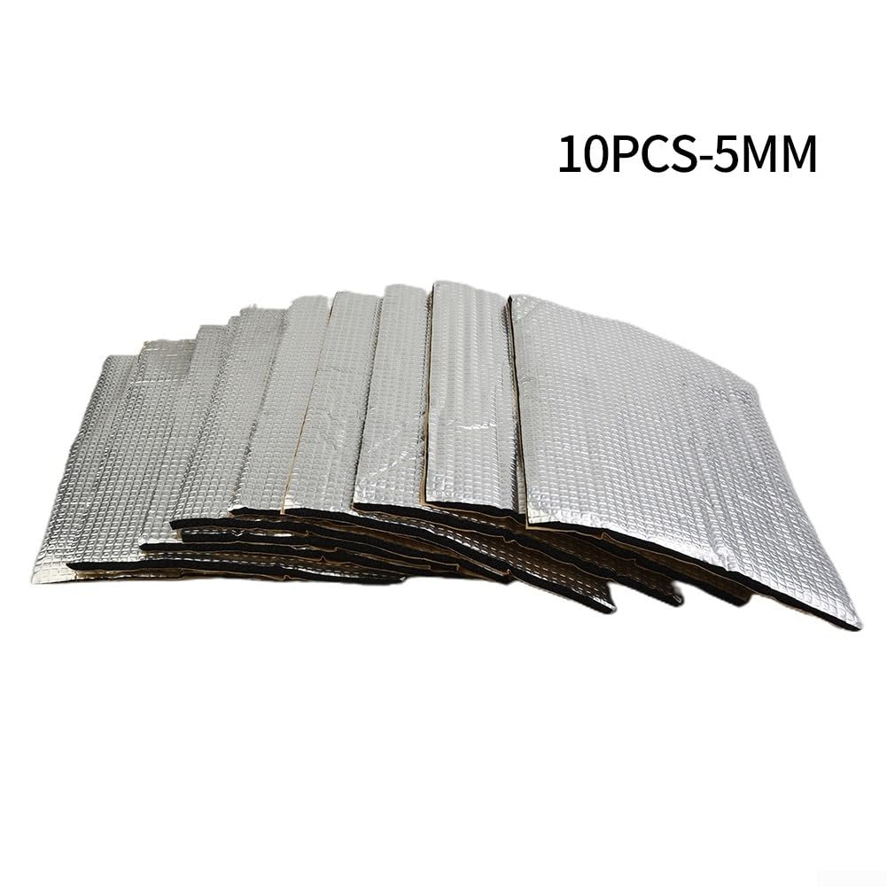 Lot De 10 Feuilles Amortissement Sonore Auto-Adhésives 5 Mm - Isolation Phonique Voiture