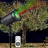 Christmas Laser Projector Lights Outdoor Indoor, 2 Colors with Red and Green Star Show, Christmas Laser Projector Lights Waterproof with Remote Decor for Christmas Holiday Party Garden Patio