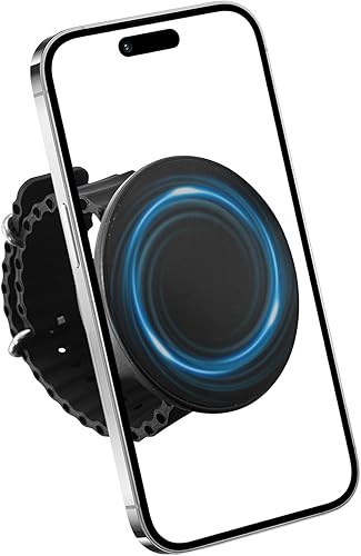 Soporte de teléfono para correr para iPhone, soporte magnético giratorio de 360 grados, soporte para teléfono celular, magnético para todos los