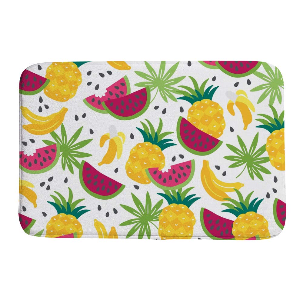 Paillasson Ananas en velours corail antidérapant 36x24" color3