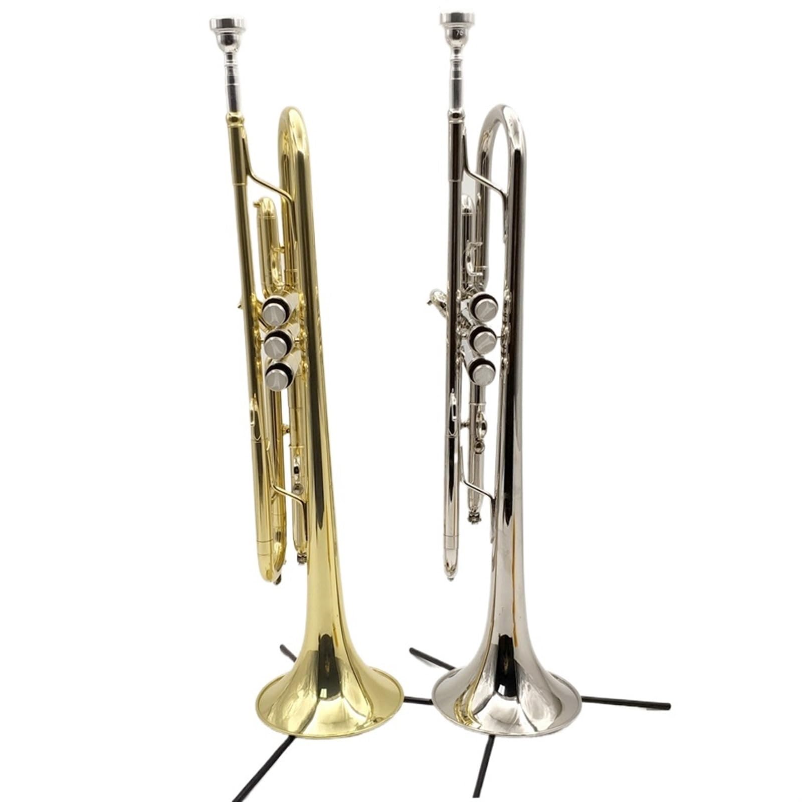 Trompeta Instrumento De Metal Trompeta De Metal Si Bemol Melodía Principiante Práctica Profesional Tocando Trompeta(Gold)